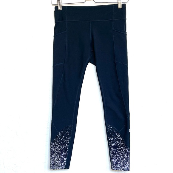 Lululemon Tight Stuff Tight II 25" Navy Tights Women's Size 2 - Picture 1 of 11